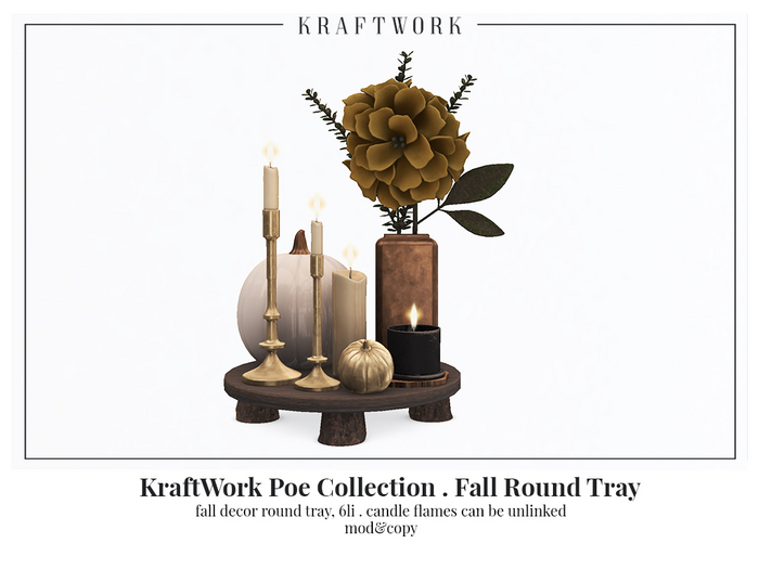 KraftWork Poe Collection . Round Tray (Add Me)