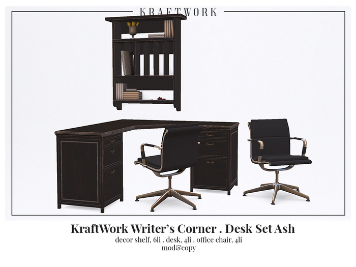KraftWork Writer's Corner . Desk Set Ash (Add Me)
