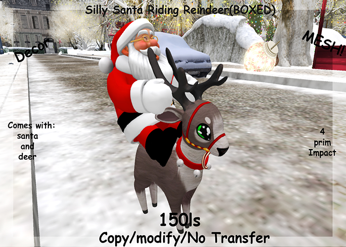 Silly Santa Riding Reindeer(BOXED)