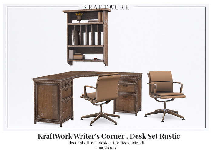 KraftWork Writer's Corner . Desk Set Rustic (Add Me)