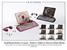 KraftWork Writer's Corner Tablet & Flowers (Add Me)