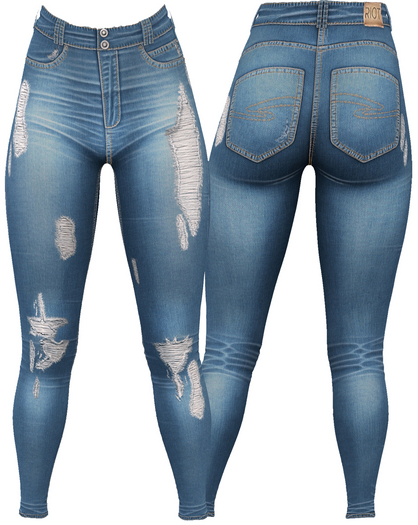 RIOT / Ember Distressed Jeans - Blue46