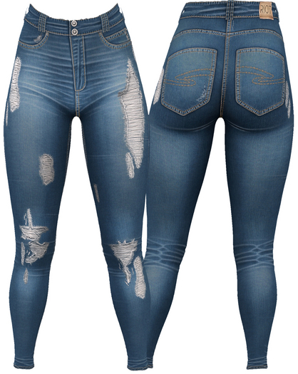 RIOT / Ember Distressed Jeans - Blue38