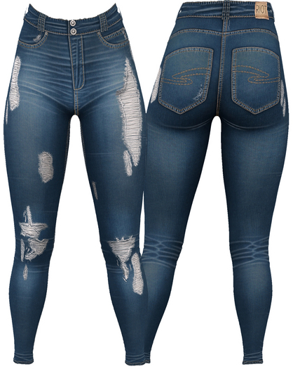 RIOT / Ember Distressed Jeans - Blue34