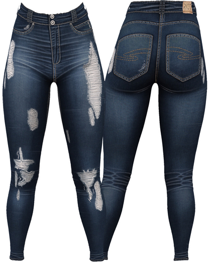 RIOT / Ember Distressed Jeans - Blue17s