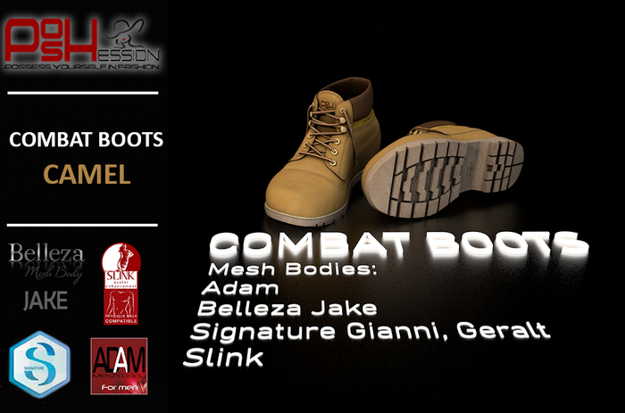 (POSHESSION) COMBAT BOOTS CAMEL
