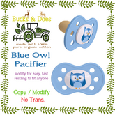 [Bucks & Does] Blue Owl pacifier 