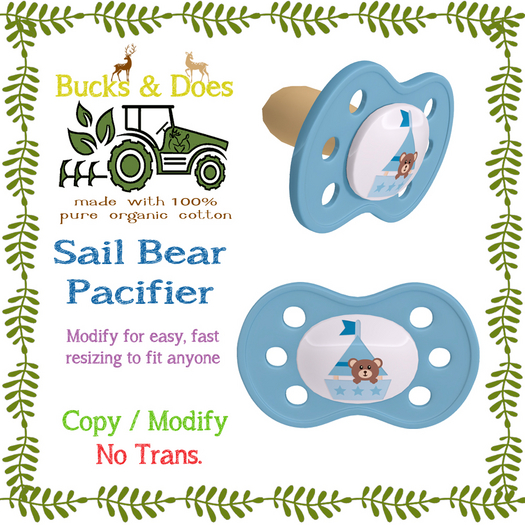 [Bucks & Does] Sail Bear pacifier 