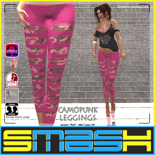 SMASH - CAMOpunk Leggings (Pink) - BOXED