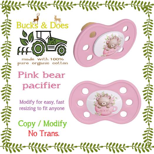 [Bucks & Does] Pink bear pacifier 