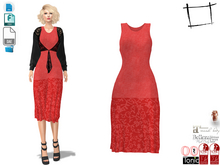 Dae Obj FBX For Sleeveless Long Red Dress Slink, Maitreya, Belleza, Tonic, Legacy, Ocacin Standard