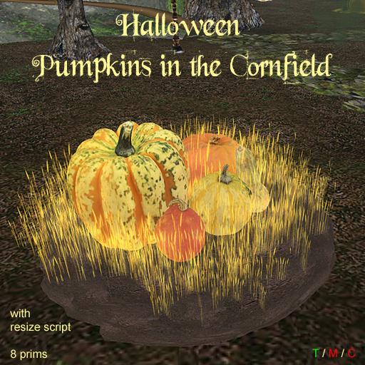 Halloween Pumpkins in the Cornfield / resizeable / V2 (boxed)