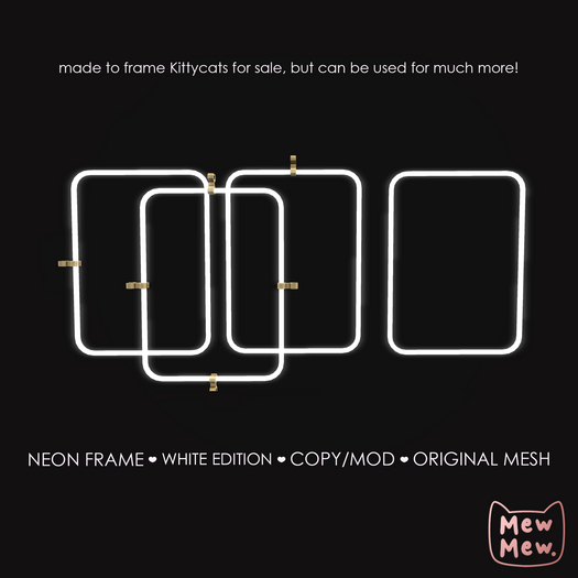 Mew Mew. Neon Kitty Frames WHITE