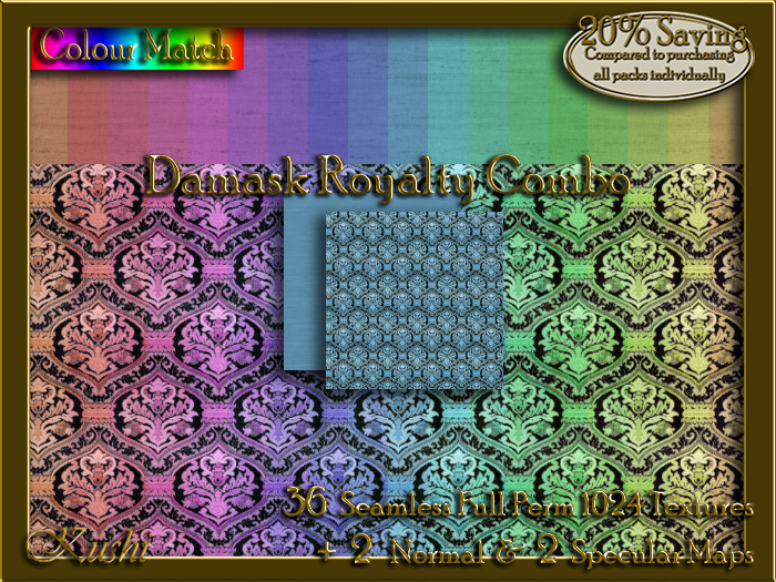 Damask Royalty Combo Seamless Texture Set