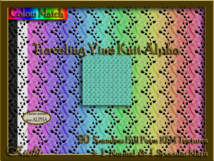 Traveling Vine Knit Alpha Seamless Texture Set