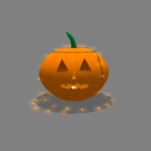 Orange Light String Mesh Jack O' Lantern