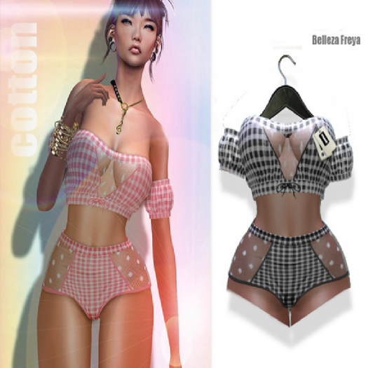 C:Cotton - Dany Top & Shorts - Black & White - Freya