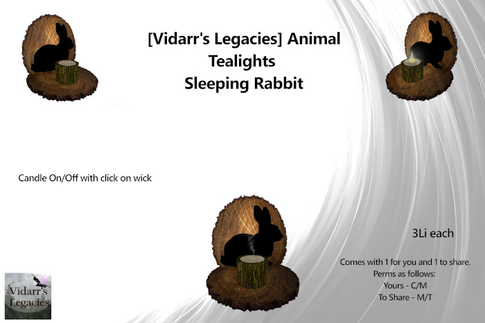 [Vidarr's Legacies] Animal Tealights - Sleeping Rabbit 