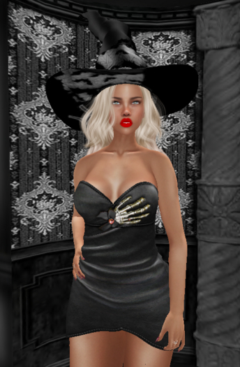 Strapless Ruched Dress Gothic Black