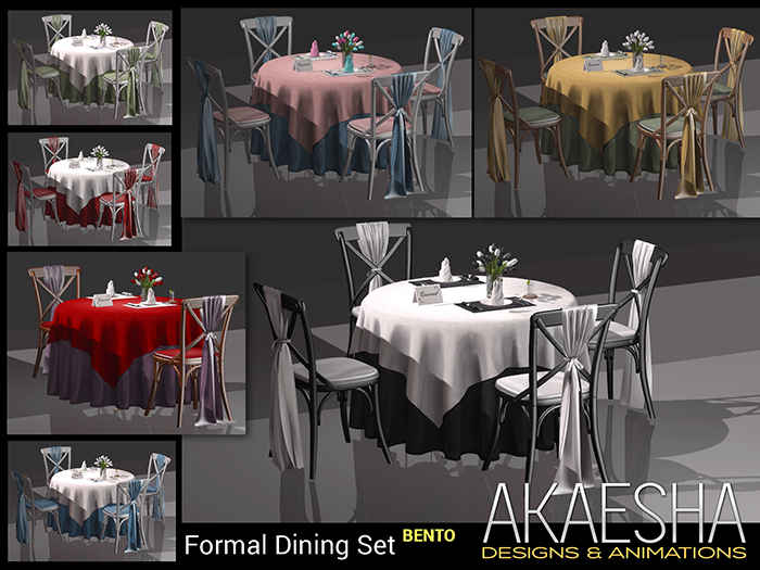 Event Dining Table Set (3,000+ Food Choices!) - Bento eat and drink animations