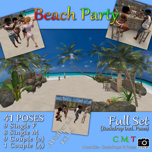 M-BdP :: Beach Party - Full Set (Backdrop incl. Poses)