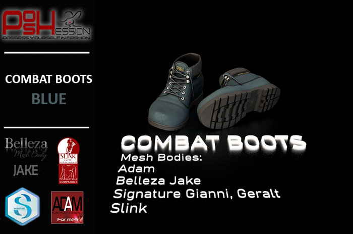 (POSHESSION) COMBAT BOOTS BLUE