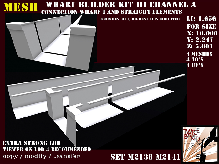 "TB" Wharf III canal "A" connection piece/straight elements M2138 M2141