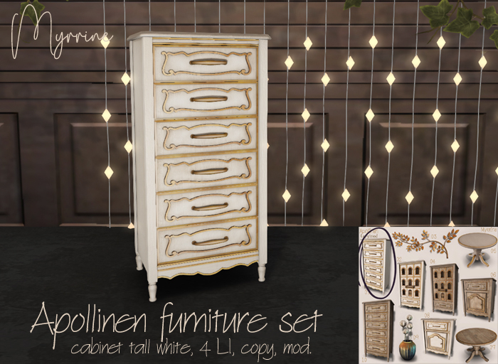Apollinen set - cabinet tall white 