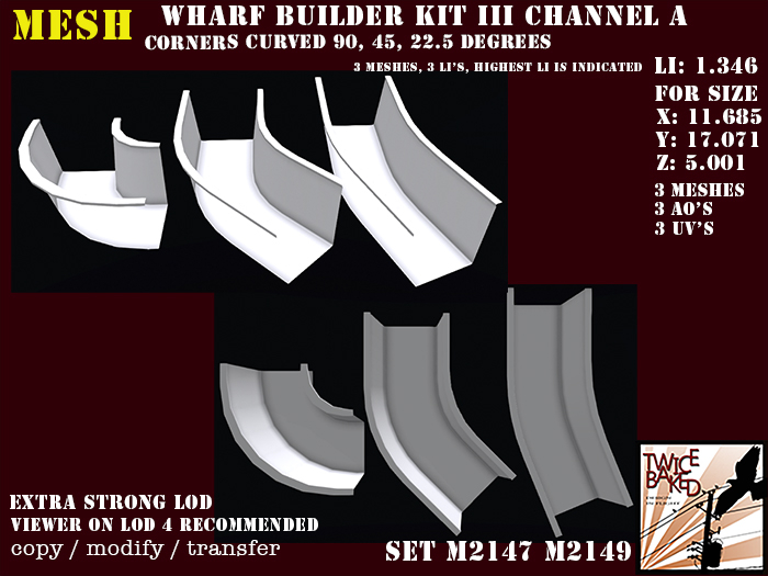 "TB" Wharf III channel "A" curved corners M2147 M2149