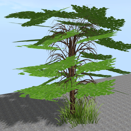 Green Tree03_BOX with partially moving leaves