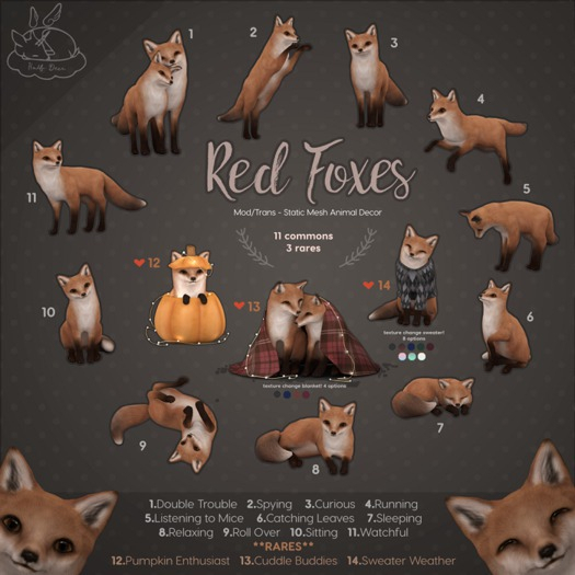 +Half-Deer+ Red Fox - Cuddle Buddies RARE