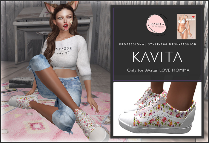 *KC** Sneakers Flowers FOR LOVEMOMMA 