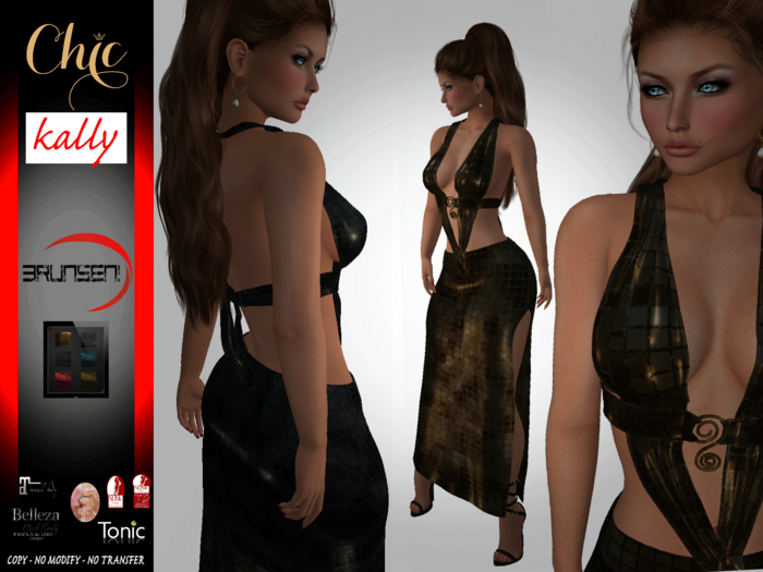 Brunsen Couture - Kally Brillant Long Dress FATPACK + High Hells