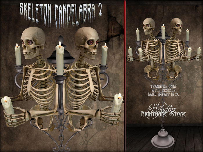 Boudoir Halloween-Skeleton Candelabra 2
