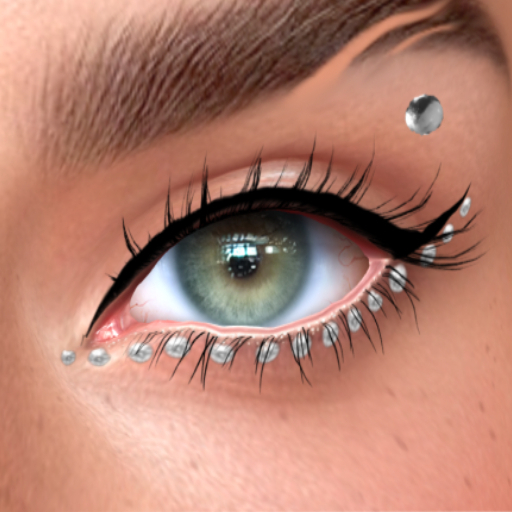 "L T" - UNDER EYE GLITTER STONES+EYELINER-LEL EVOX APPLIER