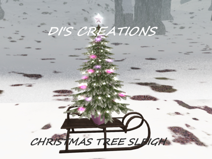 CHRISTMAS TREE SLEIGH PINK
