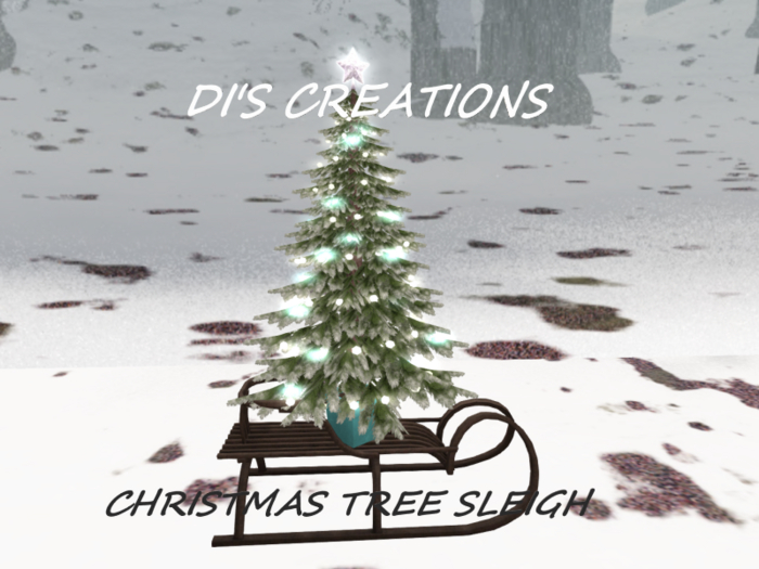 CHRISTMAS TREE SLEIGH BLUE