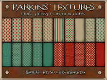 Parkins Textures - Xavie Set - 20x Full Perm Seamless 1024 - Fabric, Xmas, Christmas, Holidays, Clothing, Cloth, Vintage