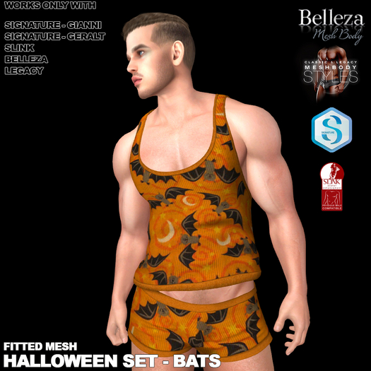 RGDW - Tank and Boxer Set - Halloween Bats