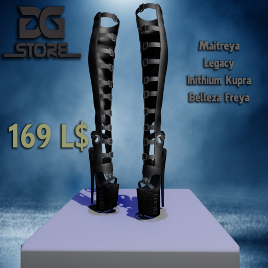 DG -Open Front  Black Soul Platform Boots- Box