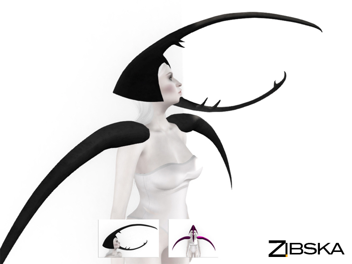 Zibska ~ Dynastes color change beetle headpiece and shoulders