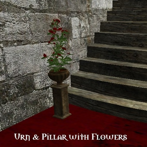 Urn & Pillar With Flowers