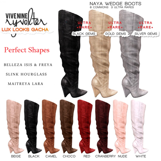 .: ryvolter :. Naya Wedge Boots - Black Gems (rez) RARE