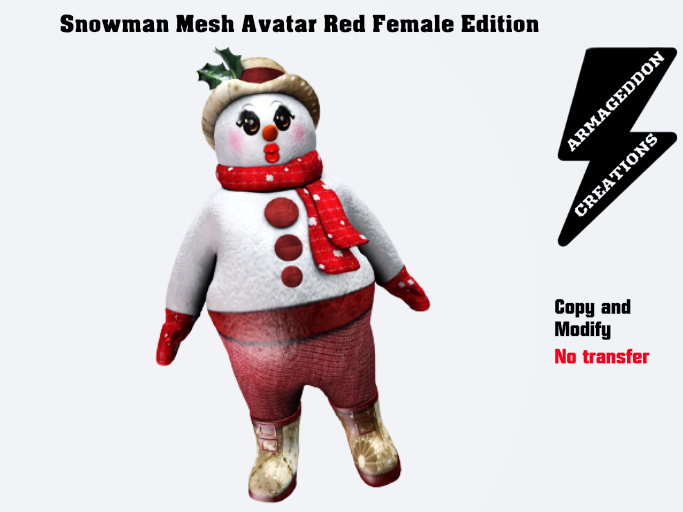 SNOWMAN AVATAR FEMALE RED EDITION 20211024