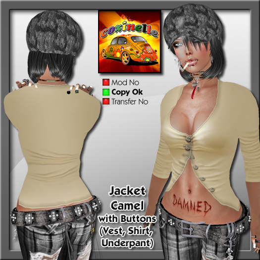 Coxi - Open shirt Camel