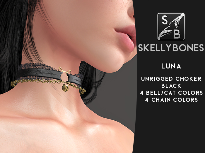 Skellybones -- Luna Choker - Black - Unrigged