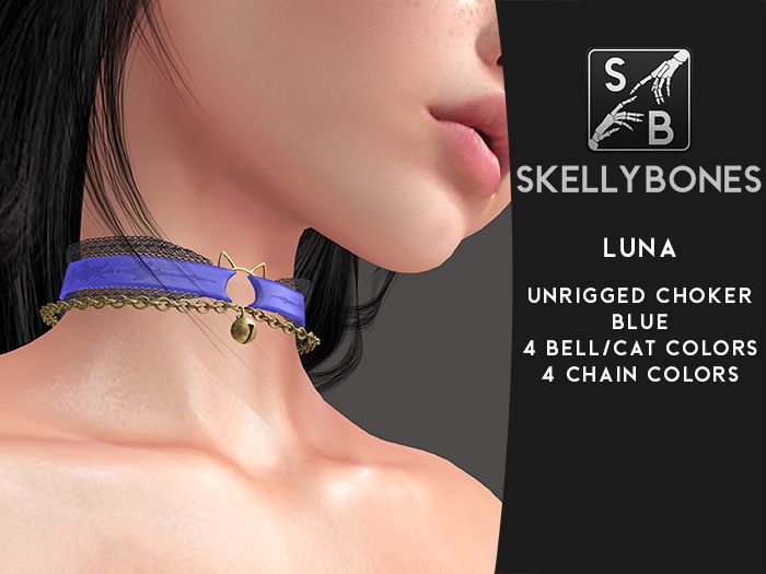 Skellybones -- Luna Choker - Blue - Unrigged