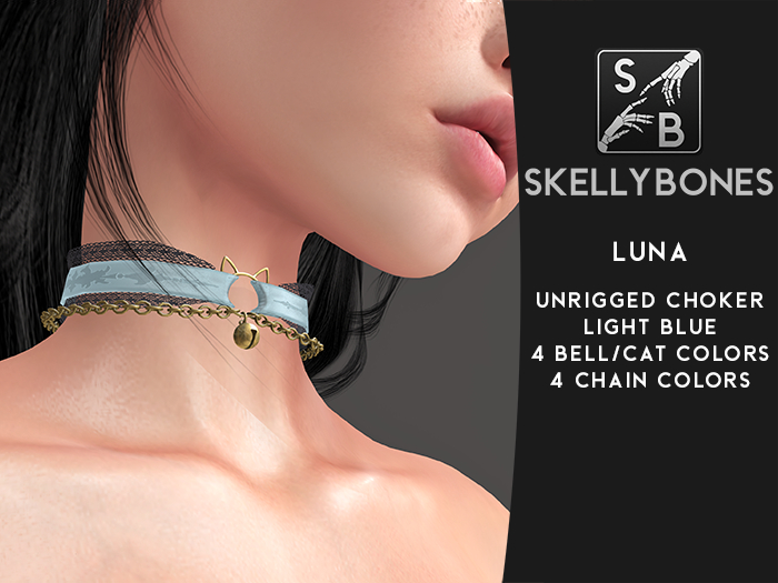 Skellybones -- Luna Choker - Light Blue - Unrigged