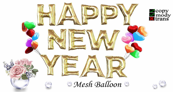 Mesh Balloon Happy New Year