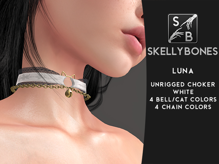 Skellybones -- Luna Choker - White - Unrigged